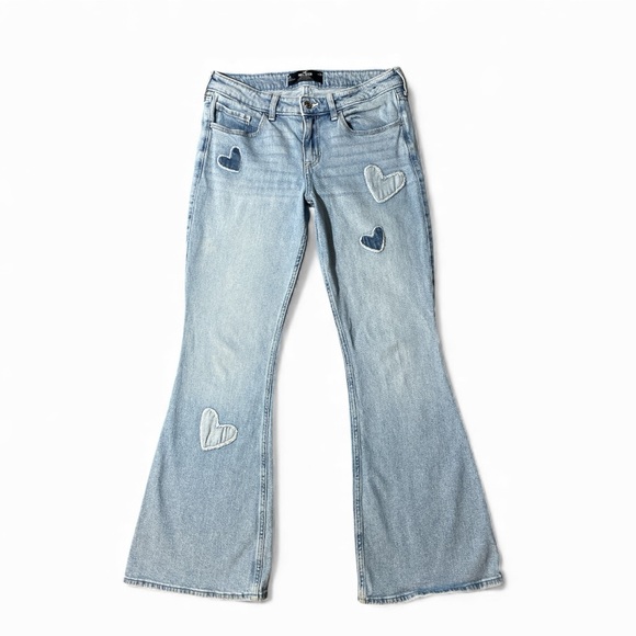Hollister Denim - G6- Vintage Women’s 6 Hollister Light Blue Heart Patch Flare Jeans